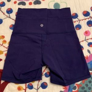 Lululemon size 4 short 4” inseam. Blue/purple in great condition!